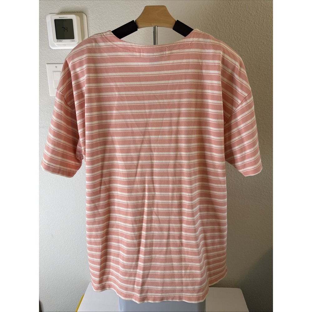 Milano Women's Short Sleeve Top Pink & White Striped Plus Size 22/24 - Picture 2 of 6